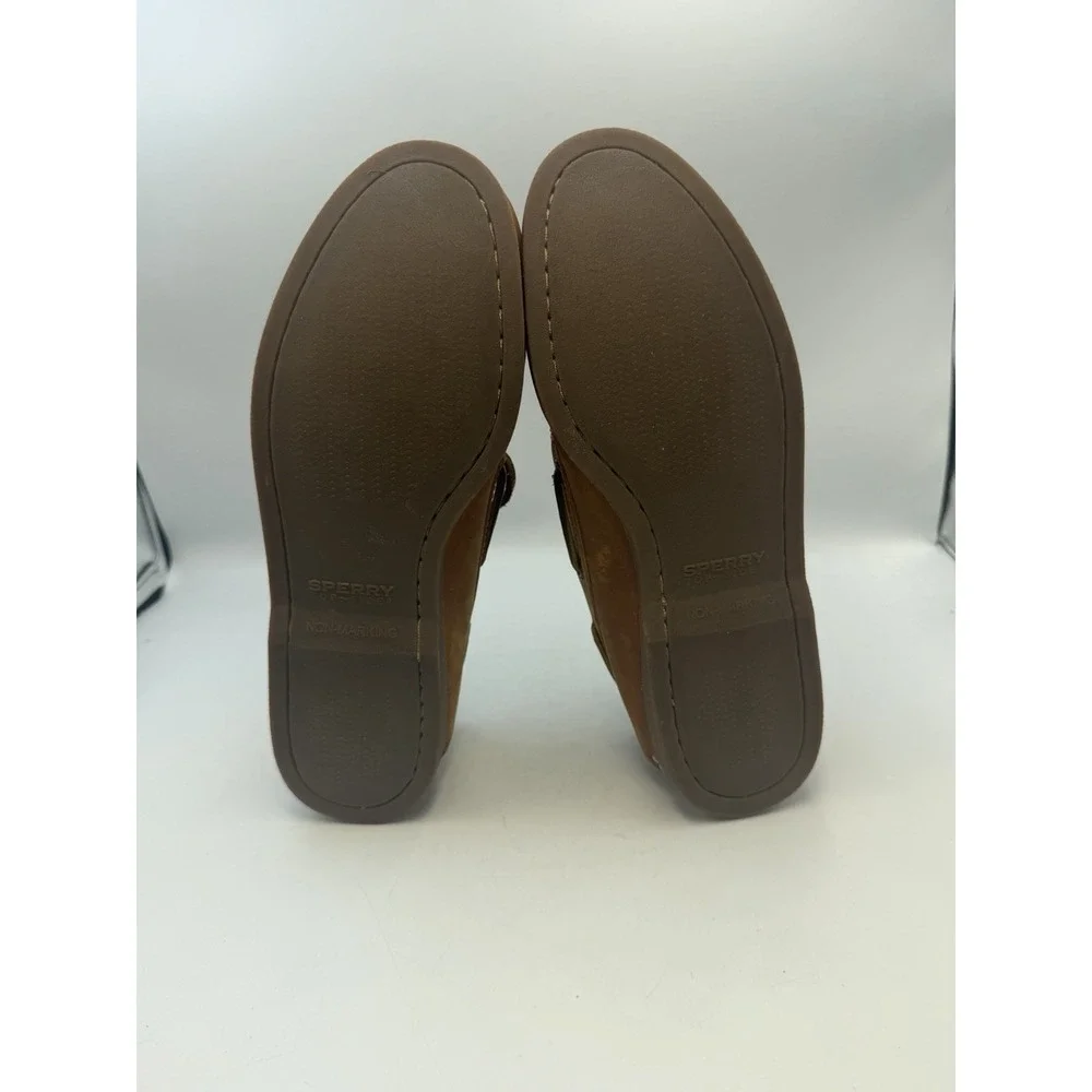 Sperry Gold Cup Men's 9 M Tan Leather Boat Shoes 2 Eye Deck Loafers Moc Toe